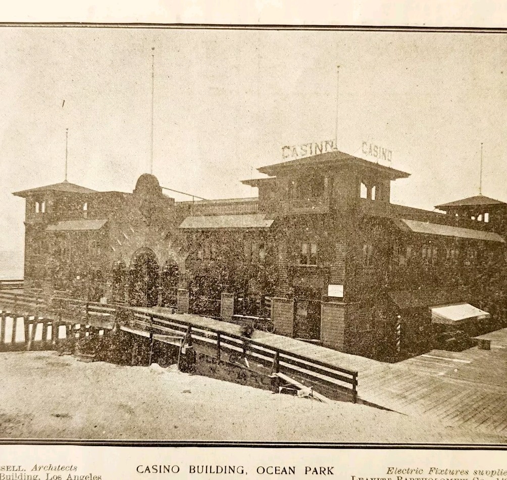 1910 Casino Building Hotel Advertisement Ocean Park California Architect E88F