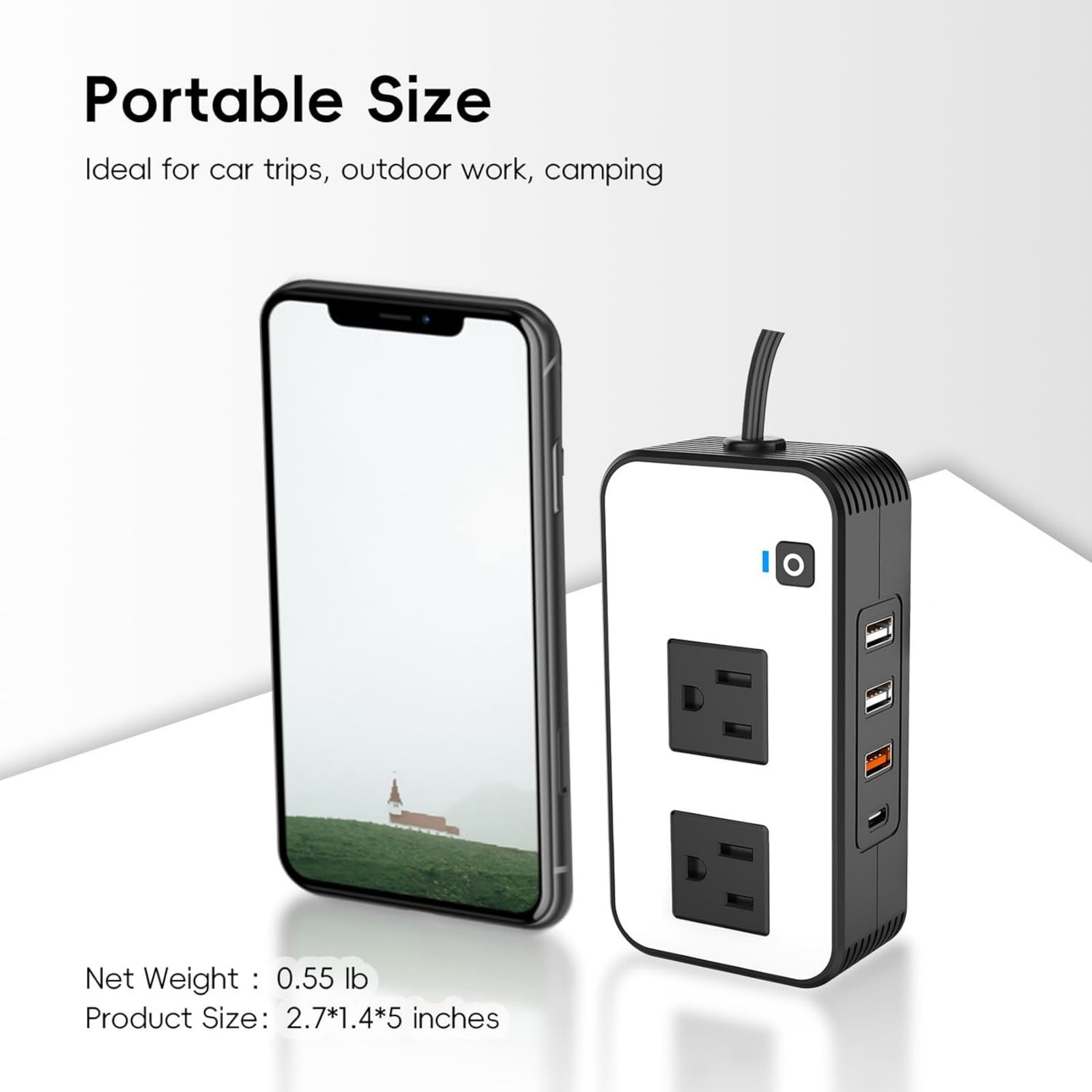 New 200W Car Power Inverter for 12V Car with Multiple Charging Ports Available