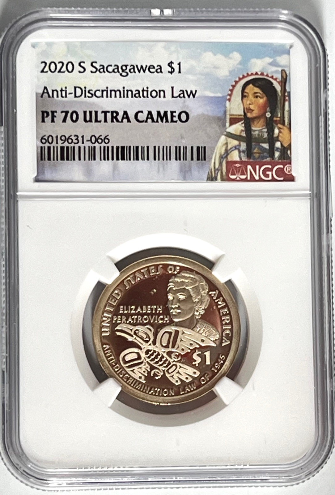 2020-S NGC PF 70 Ultra Cameo Sacagawea $1 Anti-Discrimination Law