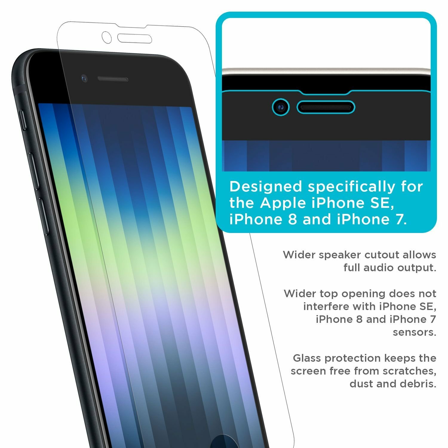 Tech Armor Ballistic Glass Screen Protector for iPhone SE 3 (2022) 4.7 3 Pack