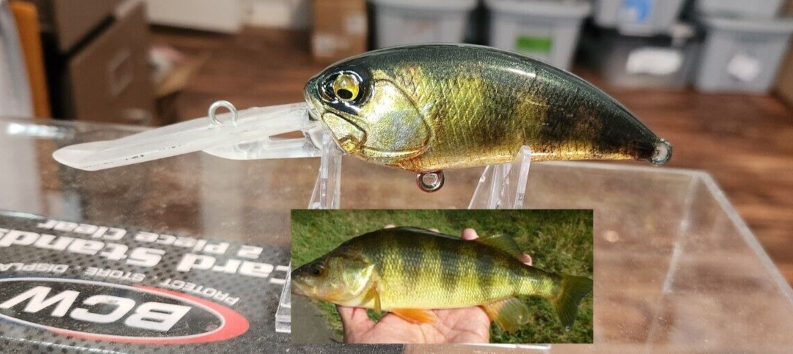 CUSTOM WRAPPED AND PAINTED DUO G 87 CRANKBAIT(YELLOW PERCH)