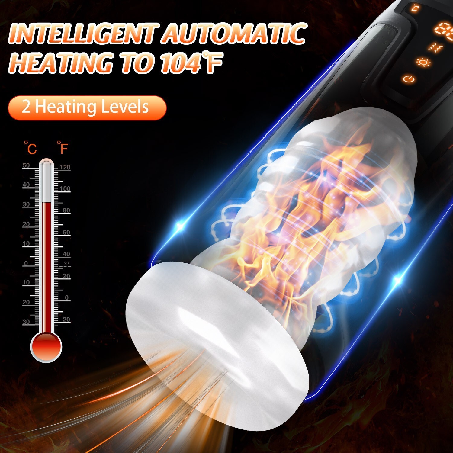 Male Masturbaters Automatic HandsFree Thrusting Cup Heating Stroker Lubricants