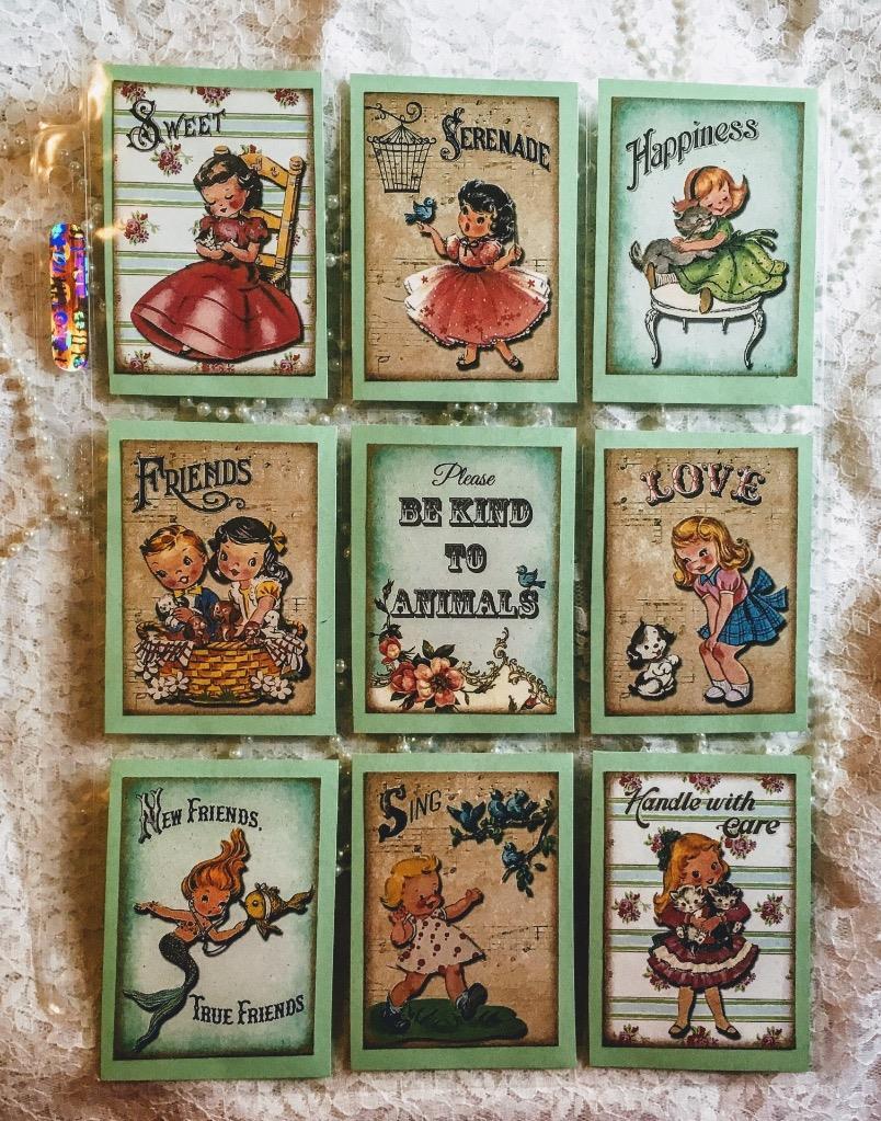 Be Kind to Animals~9 Pocket Pen Pal~Cards only~No Protector~#27~judysjemscrafts