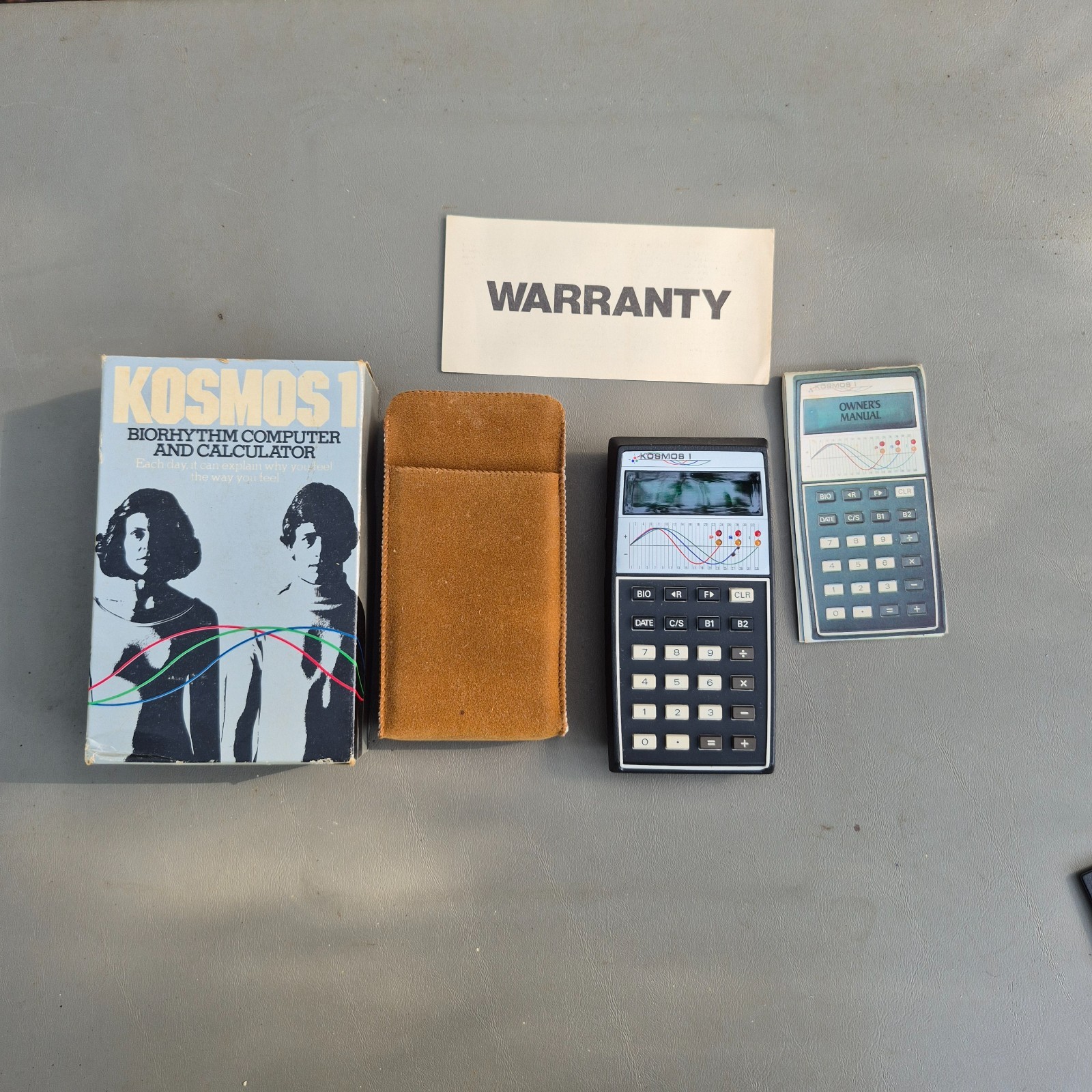 Vintage KOSMOS 1 Computer Biorhythm Math Calculator 1977 Manual & Box