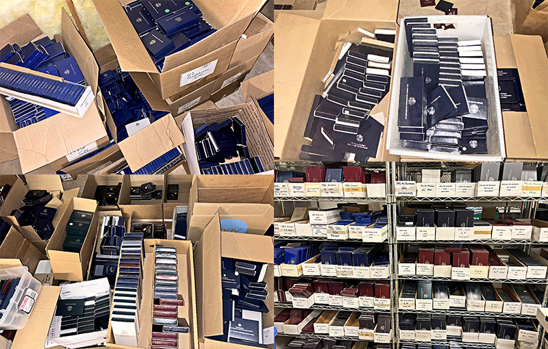 Empty Commemorative Boxes w/Certs - No Coins - 114pc Stock Bulk Lot