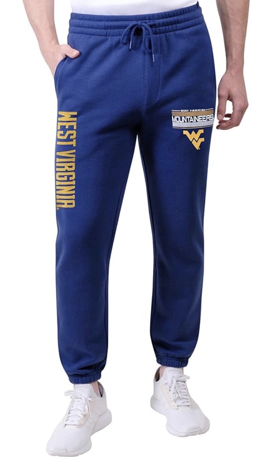 NEW Mens XL WVU Mountaineers Pants Sweatpants West Virginia Blue Warm Football