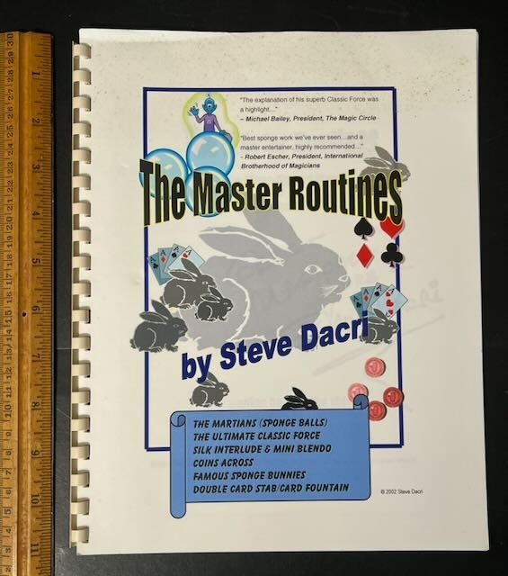 Signed Steve Dacri The Master Routines Lecture Notes Magic Sponge Balls