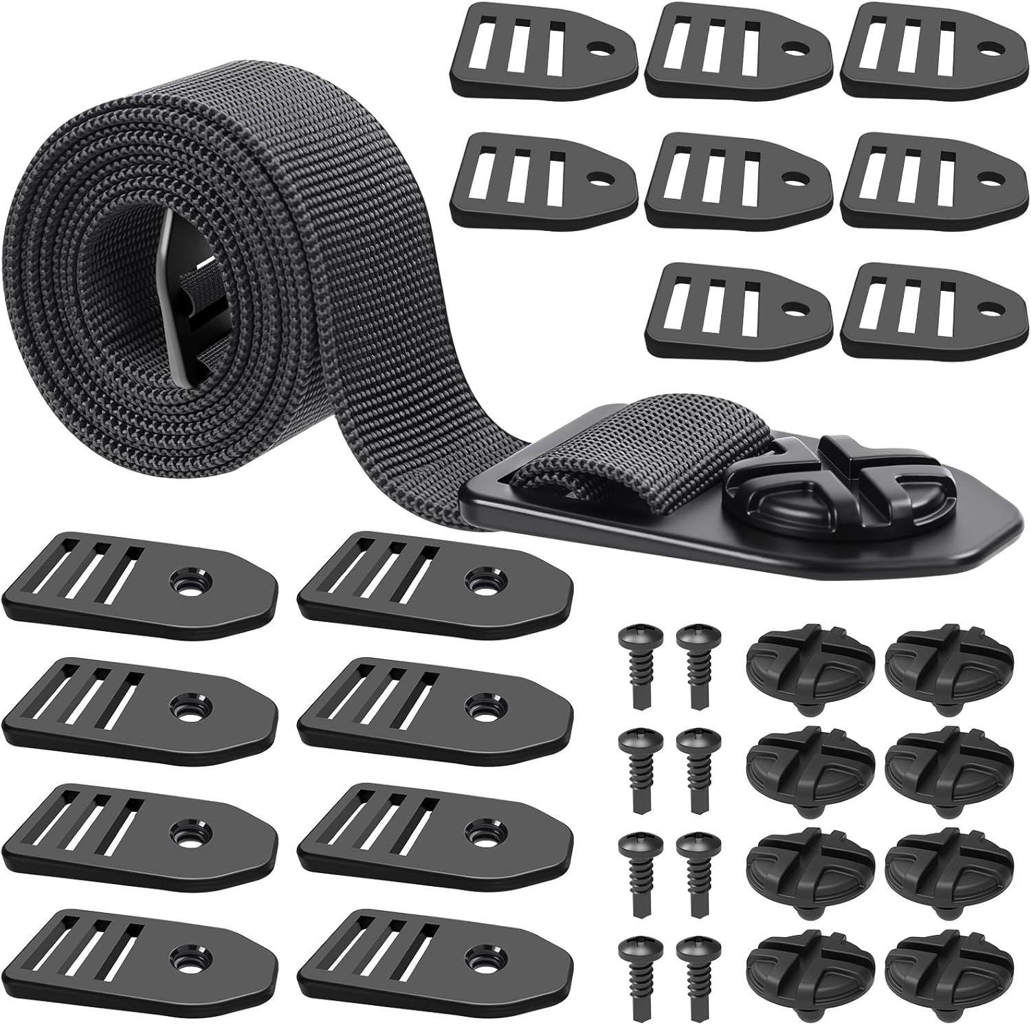 24 Pcs Pool Solar Cover Reel Attachment Kit, 8 Sets Pool Cover Straps and Clips
