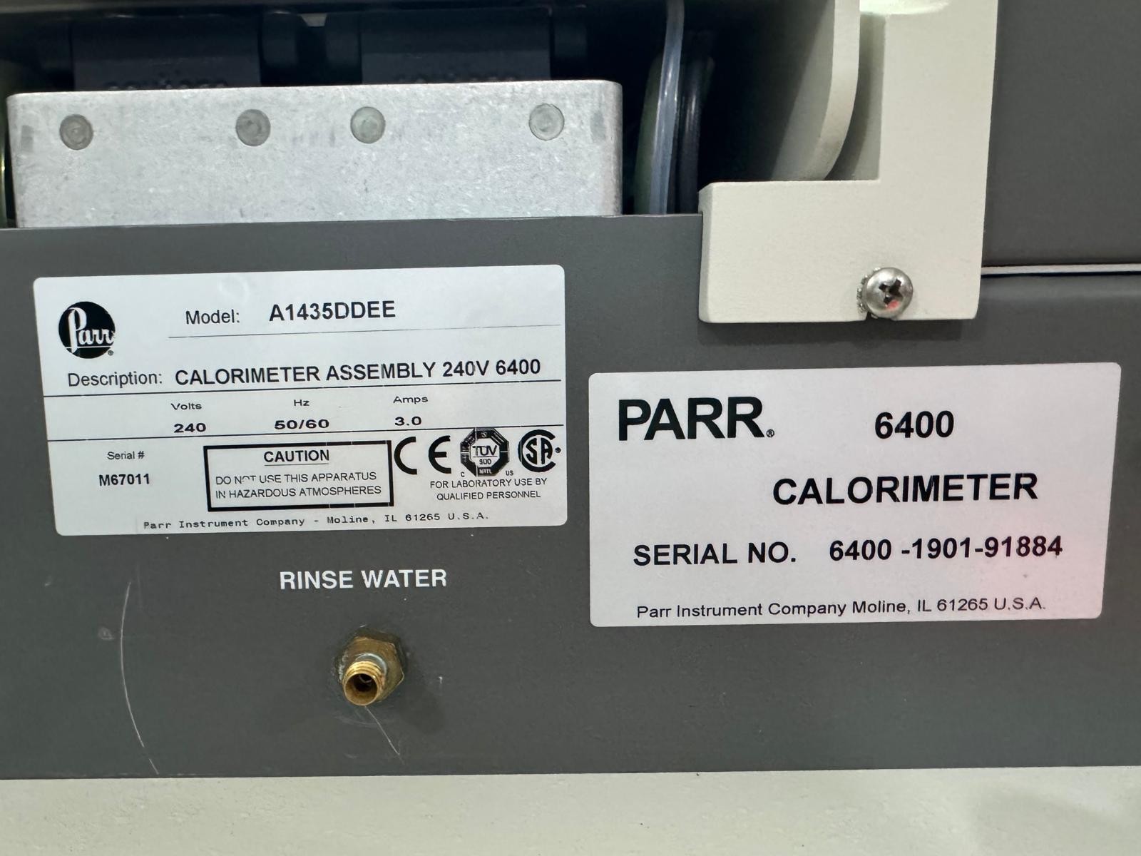 Parr 6400 Automatic Calorimeter 240V Powers On Touchscreen Works Firmware Error