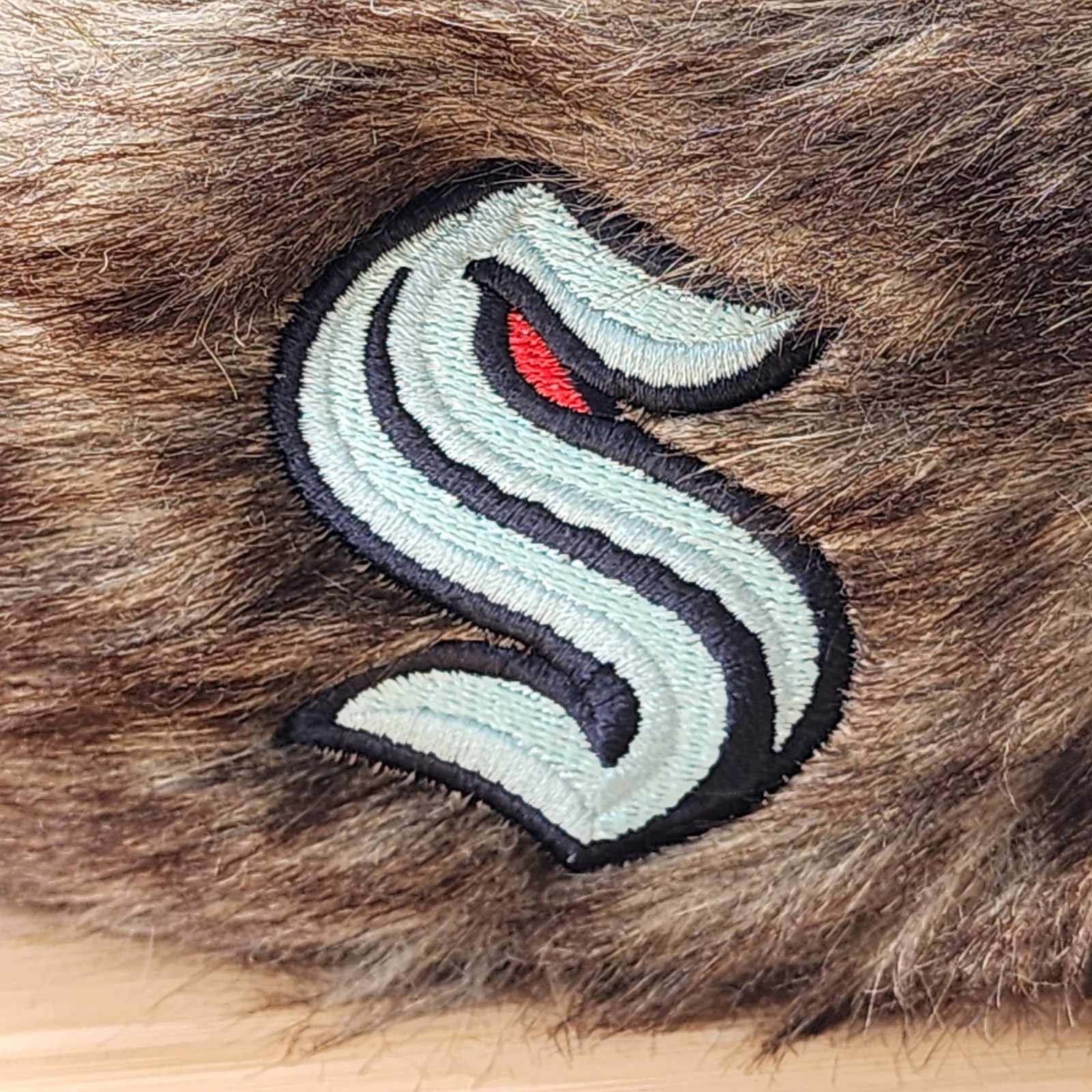 Seattle Kraken Trapper Hat, Blue Flannel Pattern Cap w/Faux Fur, NHL, Strapback