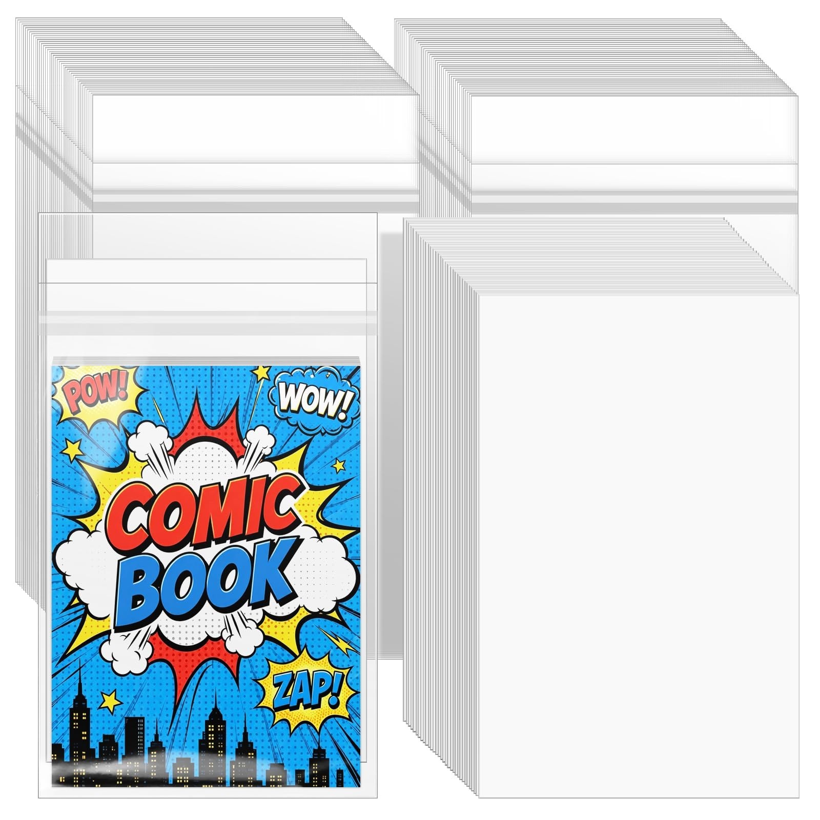 100 Sets Resealable Current Size Comic Book Bags and Boards