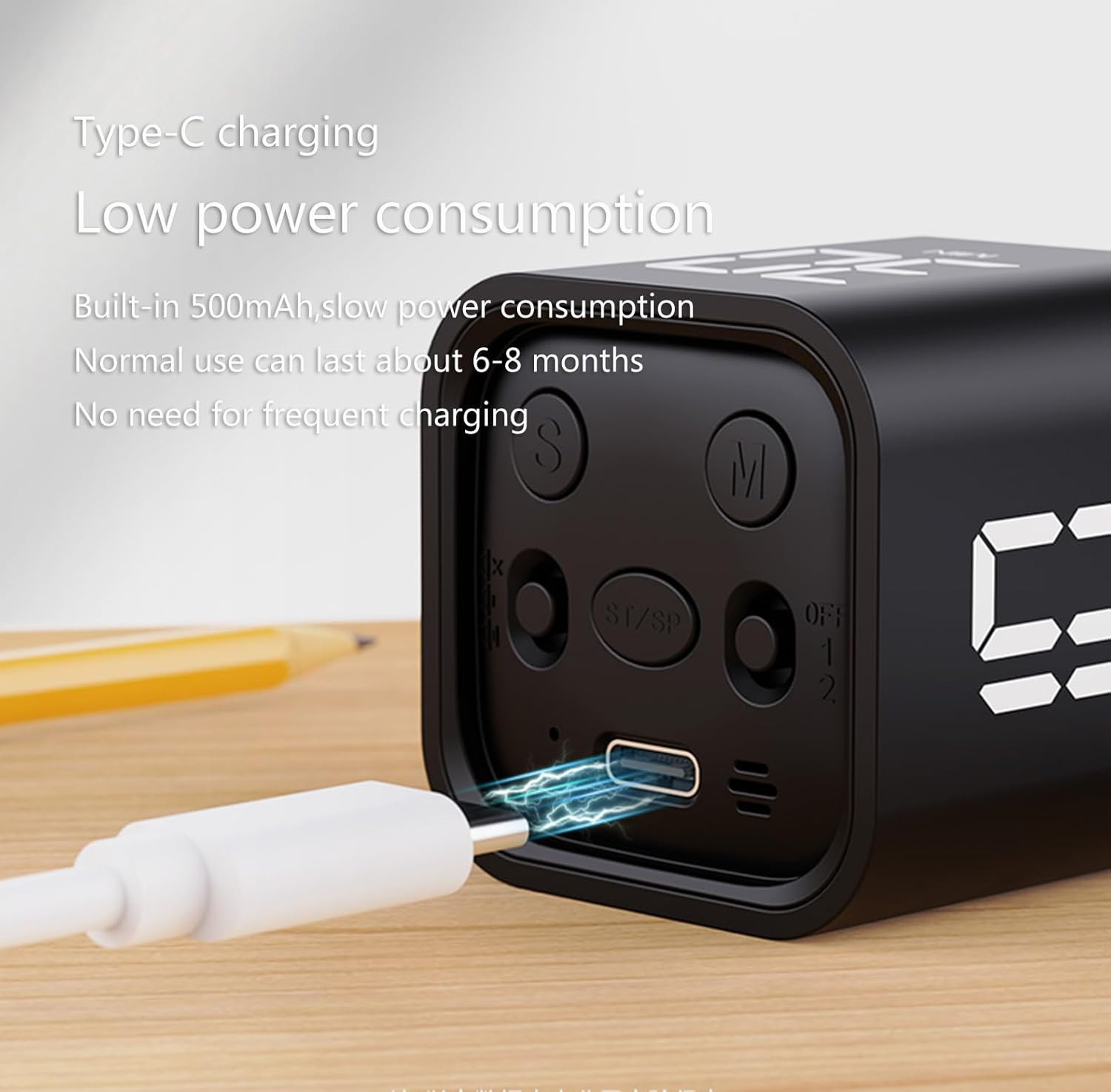 Digital Cube Pomodoro Timer Desk Rechargeable Productivity Timer 5/10/30/60min &