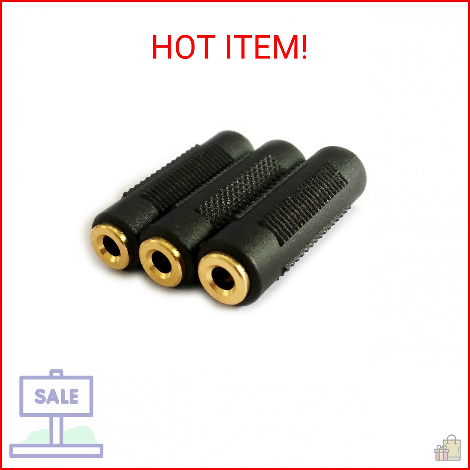 Posdou 3.5mm Stereo Jack to 3.5mm Stereo Jack Female to Female Adapter Connector