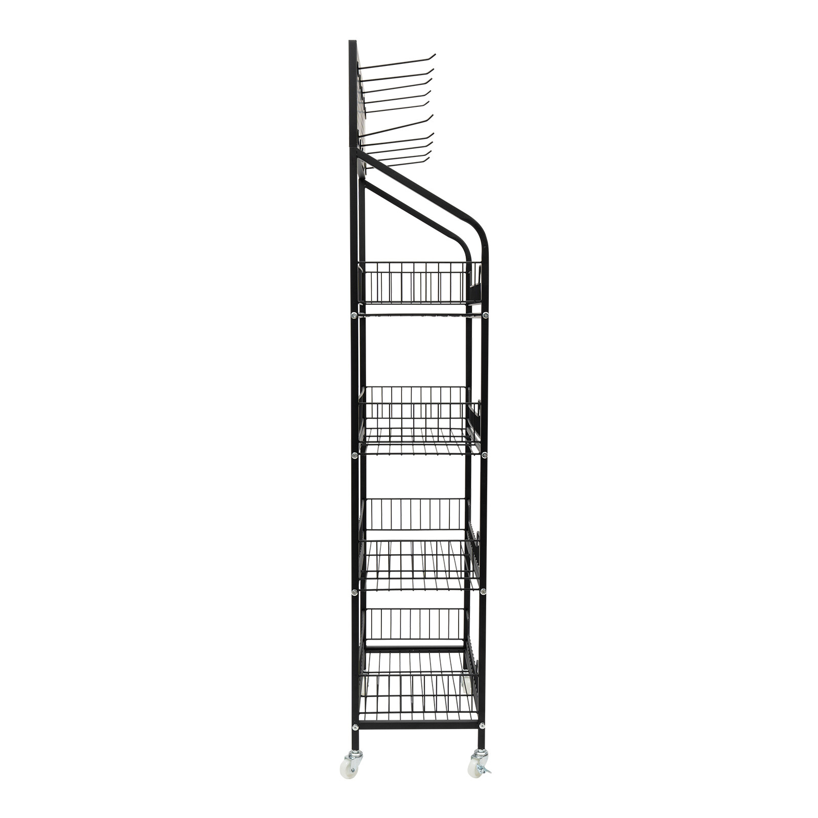 4 Tier Retail Display Rack Snack Candy Display Organizer Stand With 10 Hooks