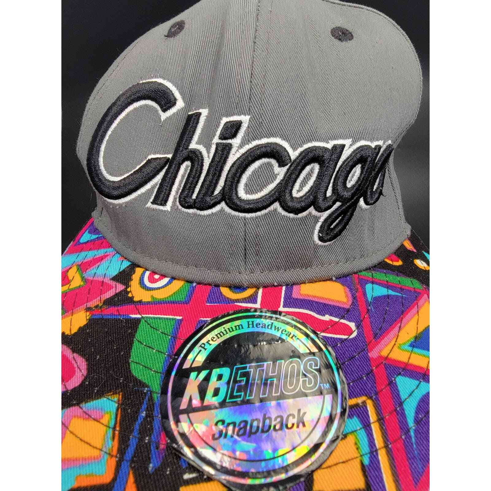 KBethos Chicago Embroidered Multicolor Pattern Adjustable Snapback Cap
