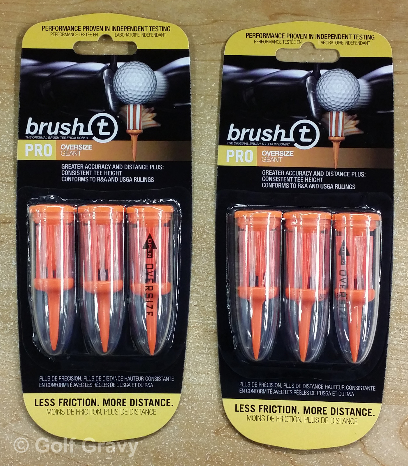Brush-t Golf Tees Oversize - 2 Packs of 3 Brush Tees - 2.4" Height