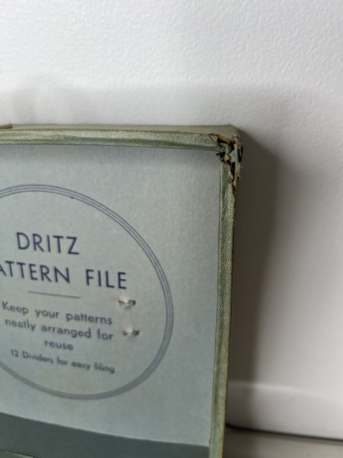 Vintage Dritz Sewing Pattern Green File Folder Box