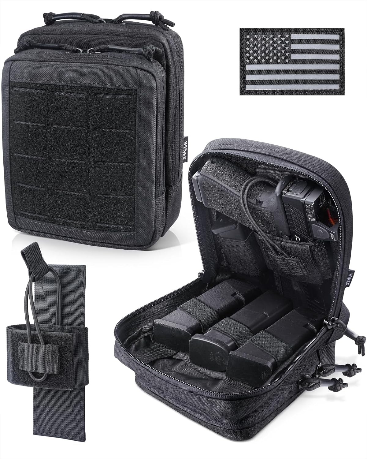 Molle Admin Pistol Pouch for Concealed Carry, Tactical EDC Belt Pouch Gun Bag...