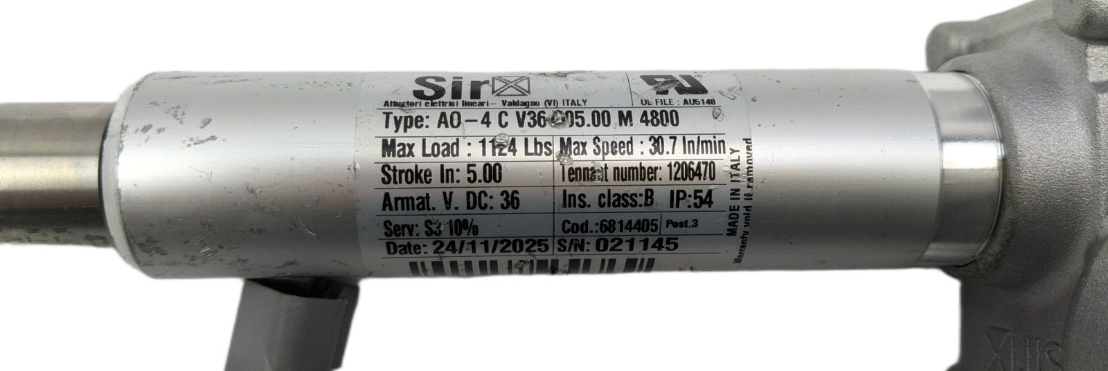 SIR AO-4 CV V36 Linear Actuator