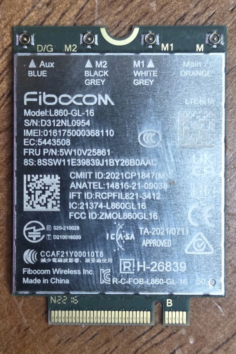 FiboCom 5w10v25861 Dell Lenovo WWAN Wireless WWAN FBC L860-GL-16