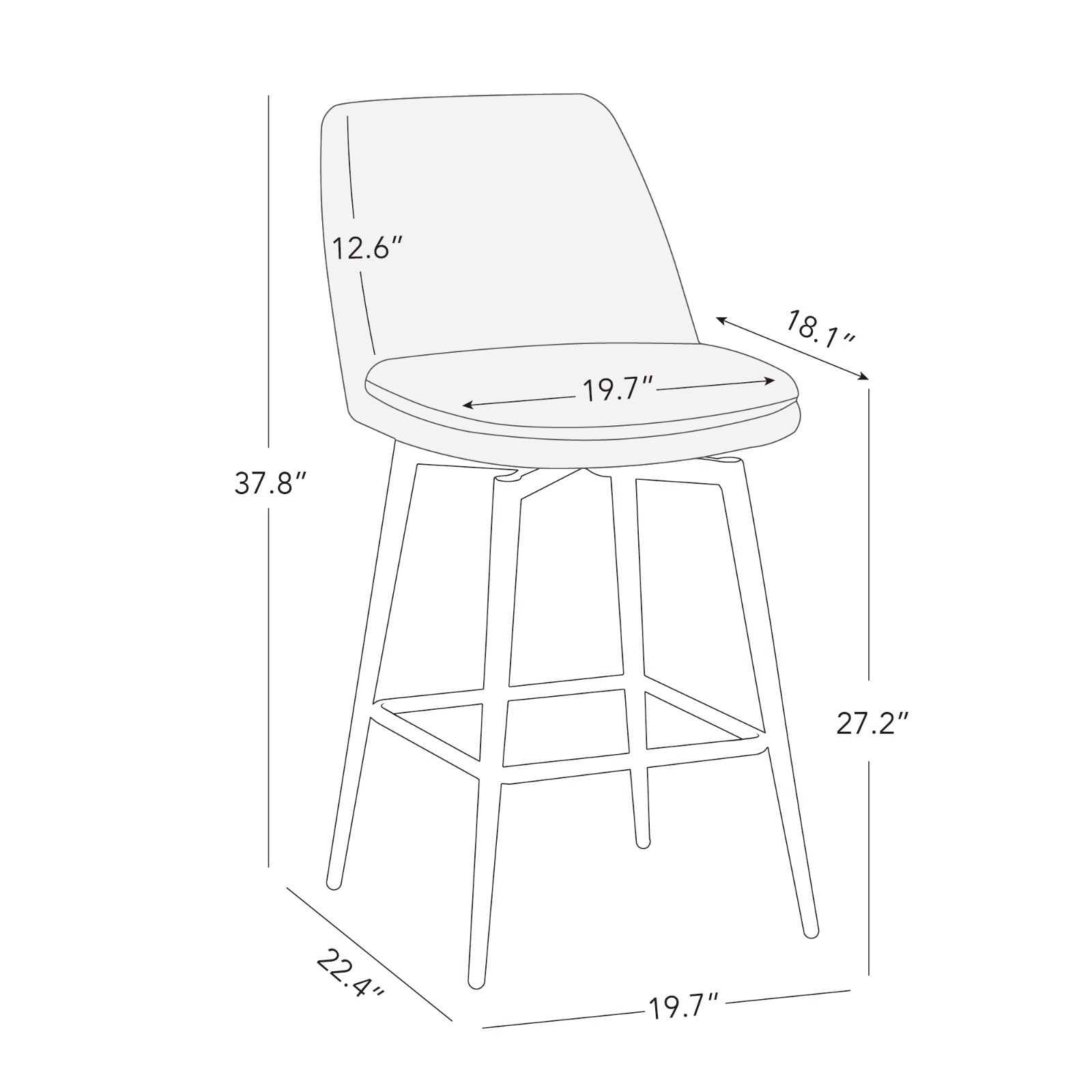 CHITA Upholstered Swivel Counter Stools, 27" Set of 2/3, FSC Certified & Modern
