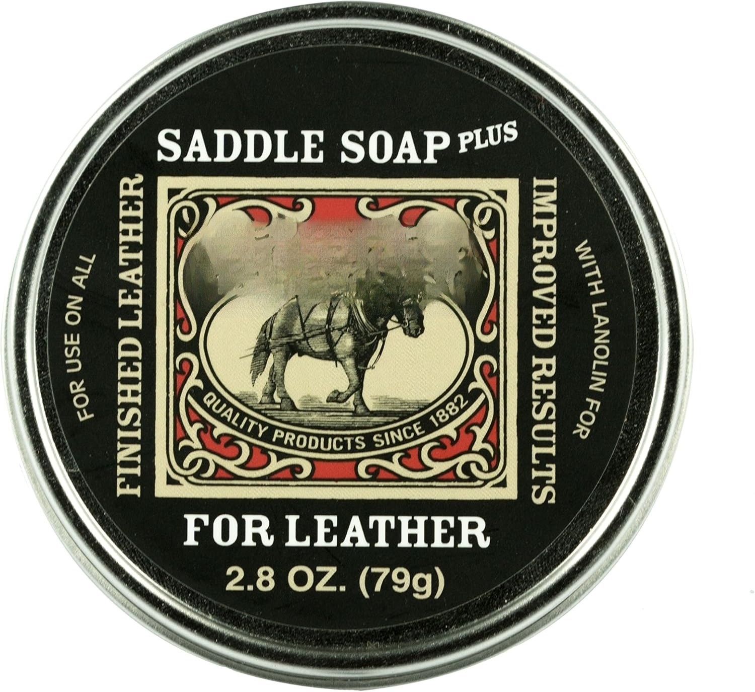 Saddle Soap Plus - 2.8oz - Leather Cleaner & Conditioner With Lanolin - Restorer