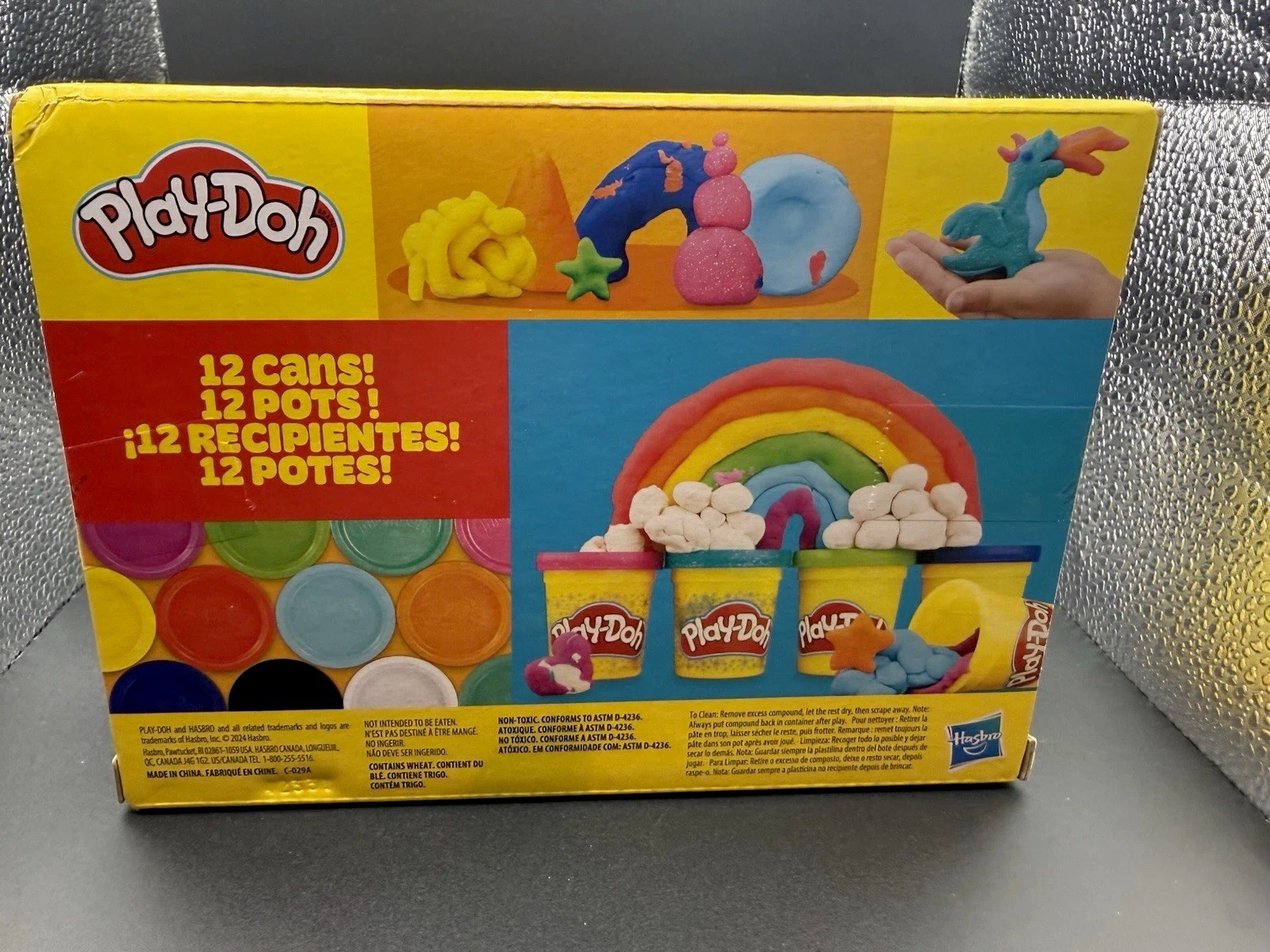 Play doh Bright Delights - Hasbro 12 Cans Pack Multicolor Clay NEW In Box