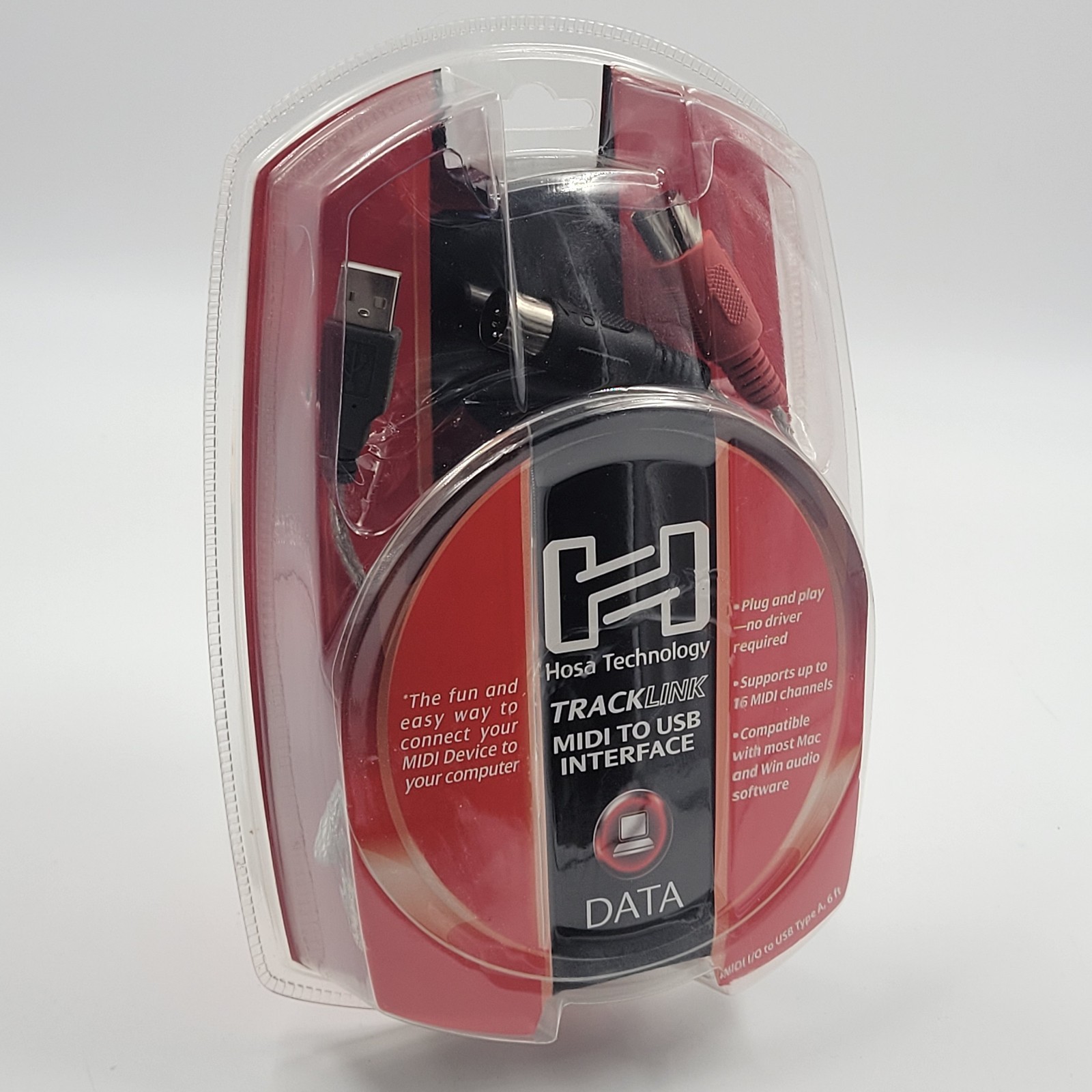 Hosa Technology USM-422 Tracklink MIDI To USB Interface 6 Foot Cable 