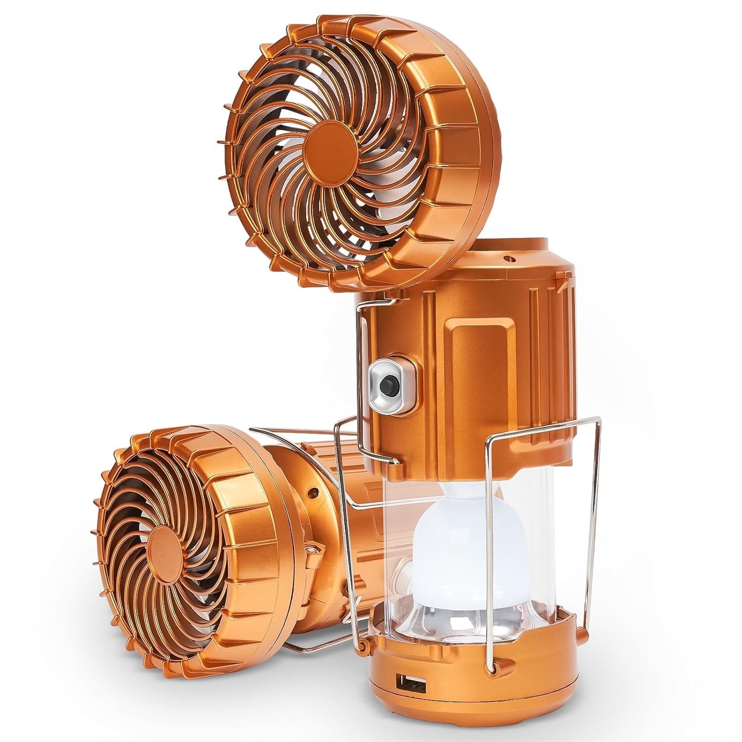 Rechargeable Solar Light Fan Gold Phone Charger Lantern Portable Solar Powered
