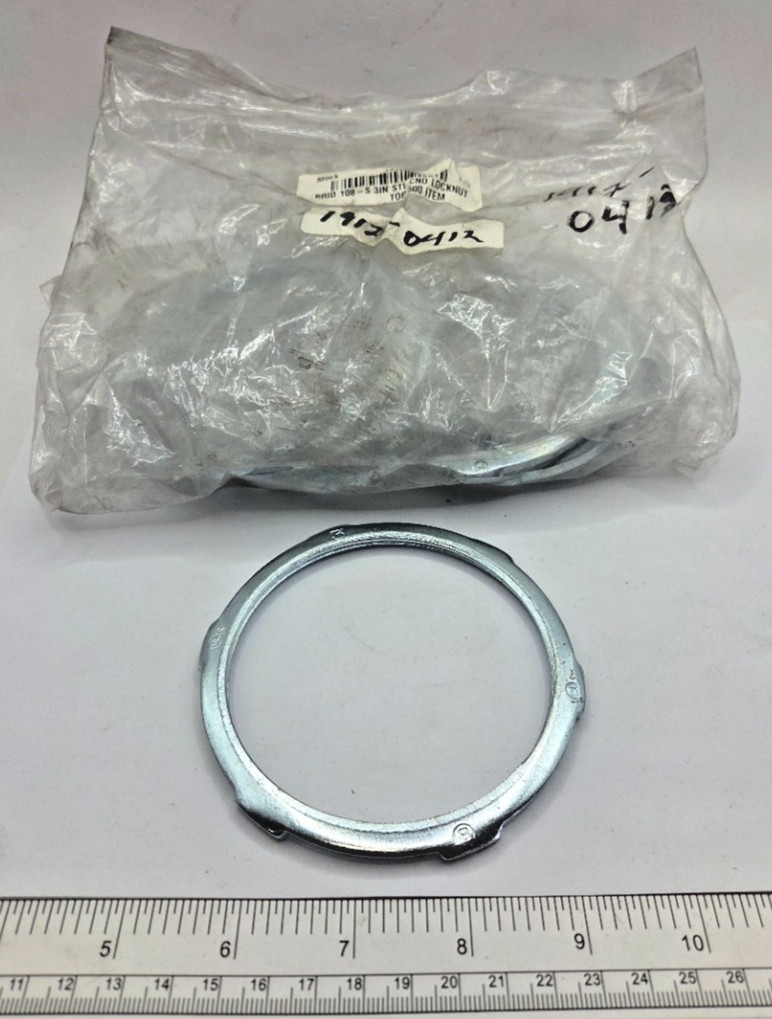 BAG OF 10 BRIDGEPORT 108-S CONDUIT LOCKNUT, 3IN Ul CONDUIT LOCKNUT, 0004I