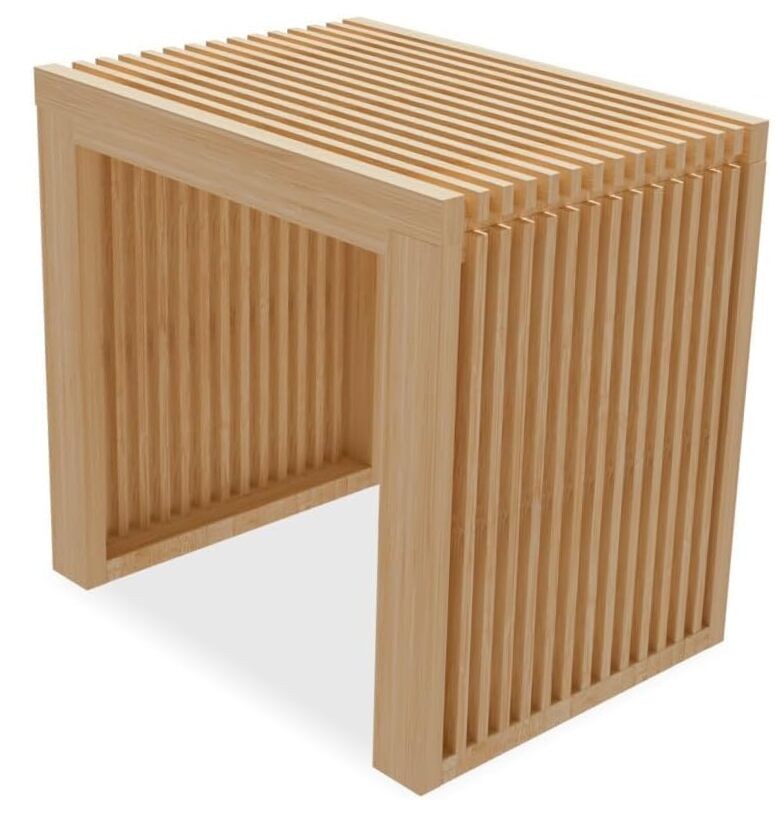 Bamboo Dining Bench, 17inch Farmhouse Decor Indoor Kitchen Table Small Nature