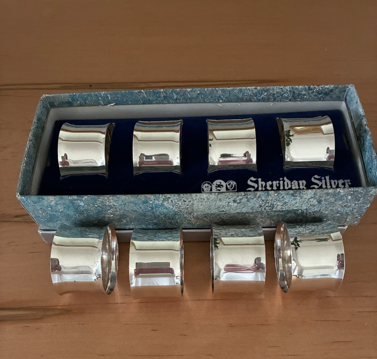 Vintage Silver Plate  Napkin Rings by Sheridan*Tauton*  #2987  Excellent