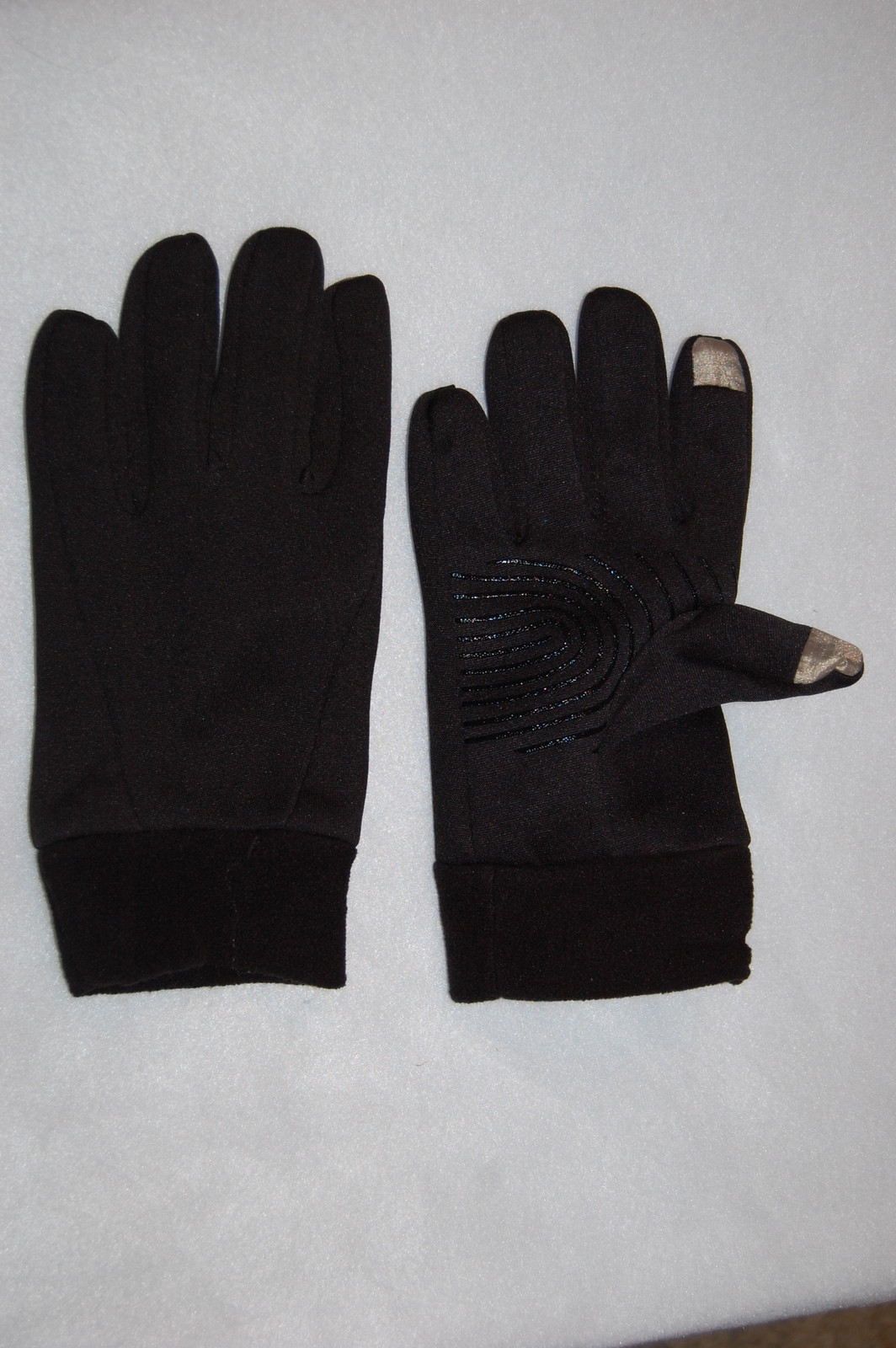 Mens Winter Gloves SOFT BLACK FABRIC Texting Smartphone Fingertips