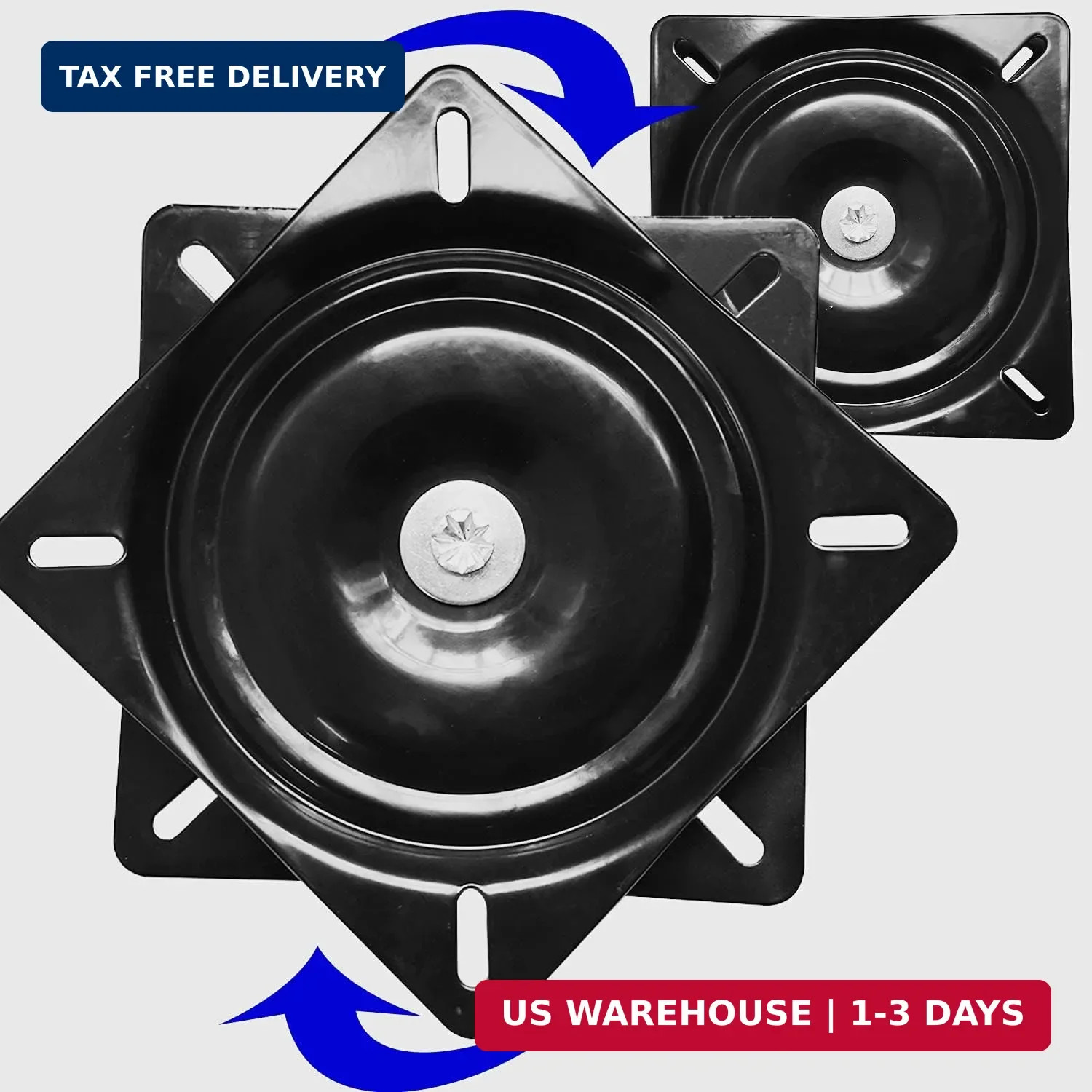 2Pack Heavy Duty Bar Stool Swivel Plate, 6Inch Chair Base With Solid Ring of Bal