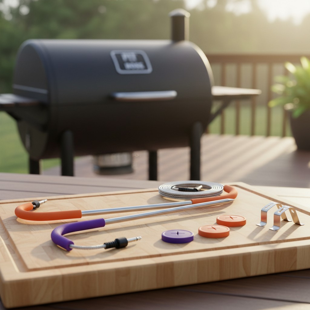 Reusable Stainless Steel Meat Probes with 7-Inch Immersion Depth for Grilling