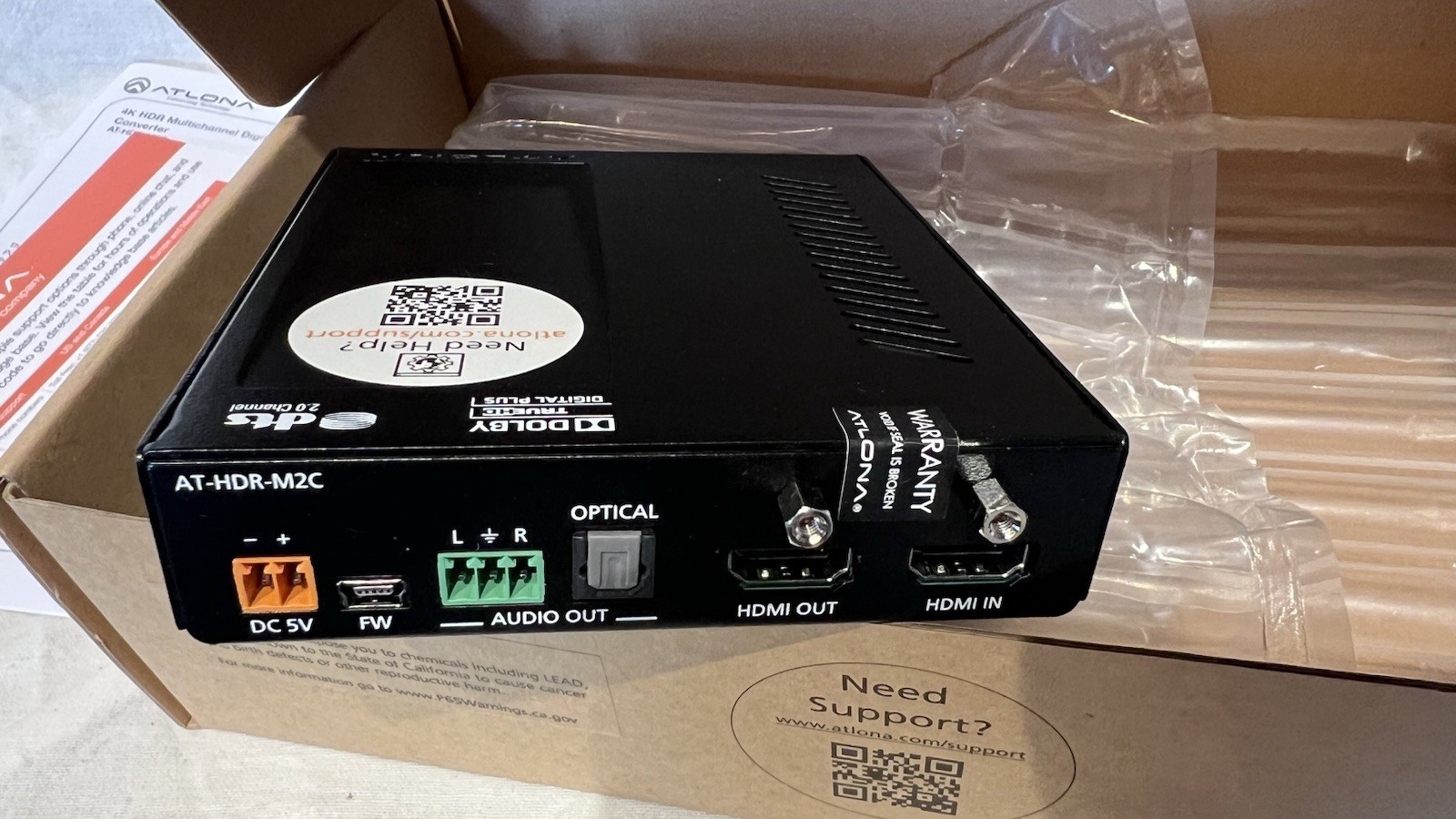 Atlona, AT-HDR-M2C , 4K audio converter
