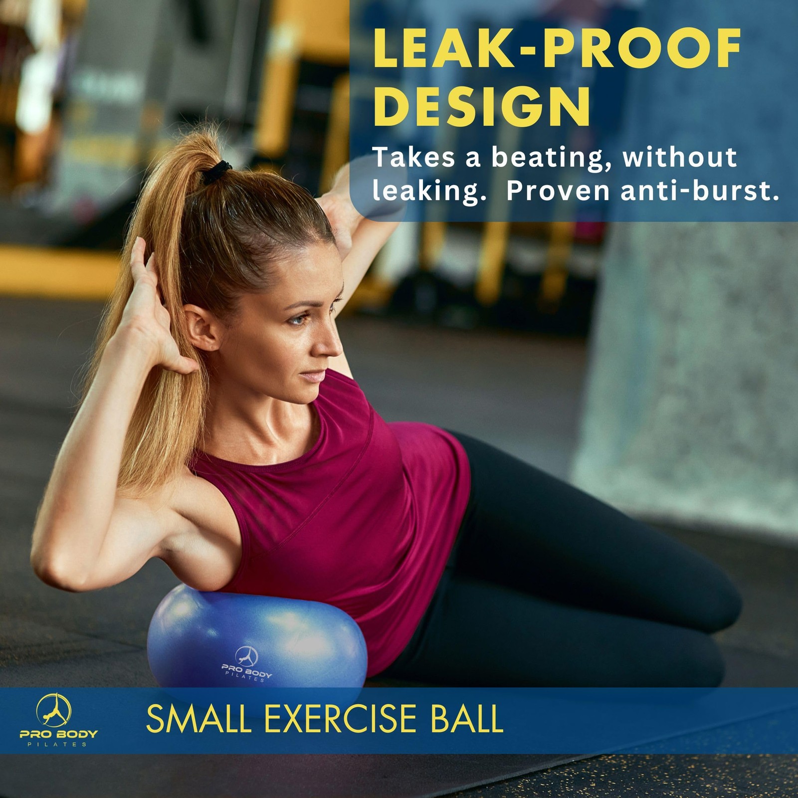 Small Exercise Ball - 9 Inch Workout Ball for Stability, Barre, Yoga, Core & ...