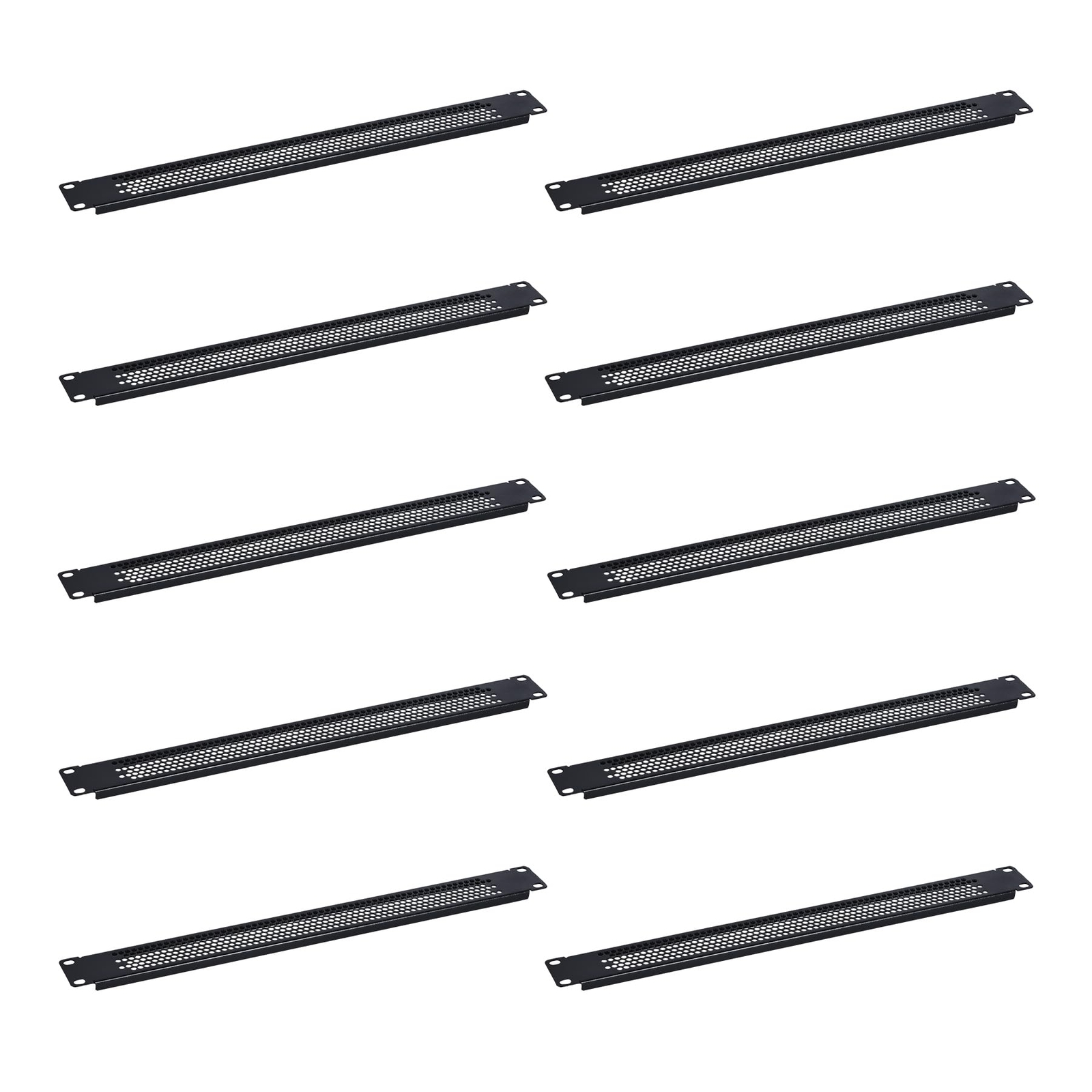 RackPath 1U Blank Rack Mount Panel Spacer with Venting 10 Pack for 19in Serve...