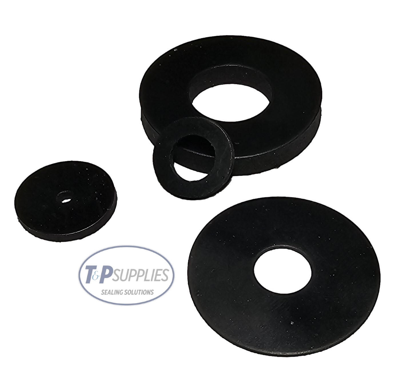 EPDM Rubber Washer 2mm thick x4, pick your own size upto 30mm diameter