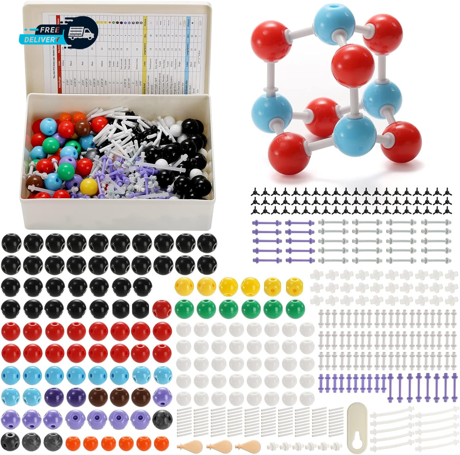 444 Pcs Chemistry Molecular Model for Building Organic and Inorganic Structures