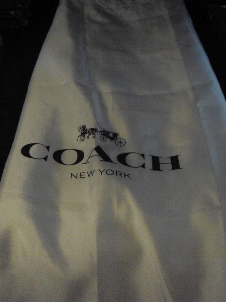 Coach White satin dust bag 23.5" by 19" black logo