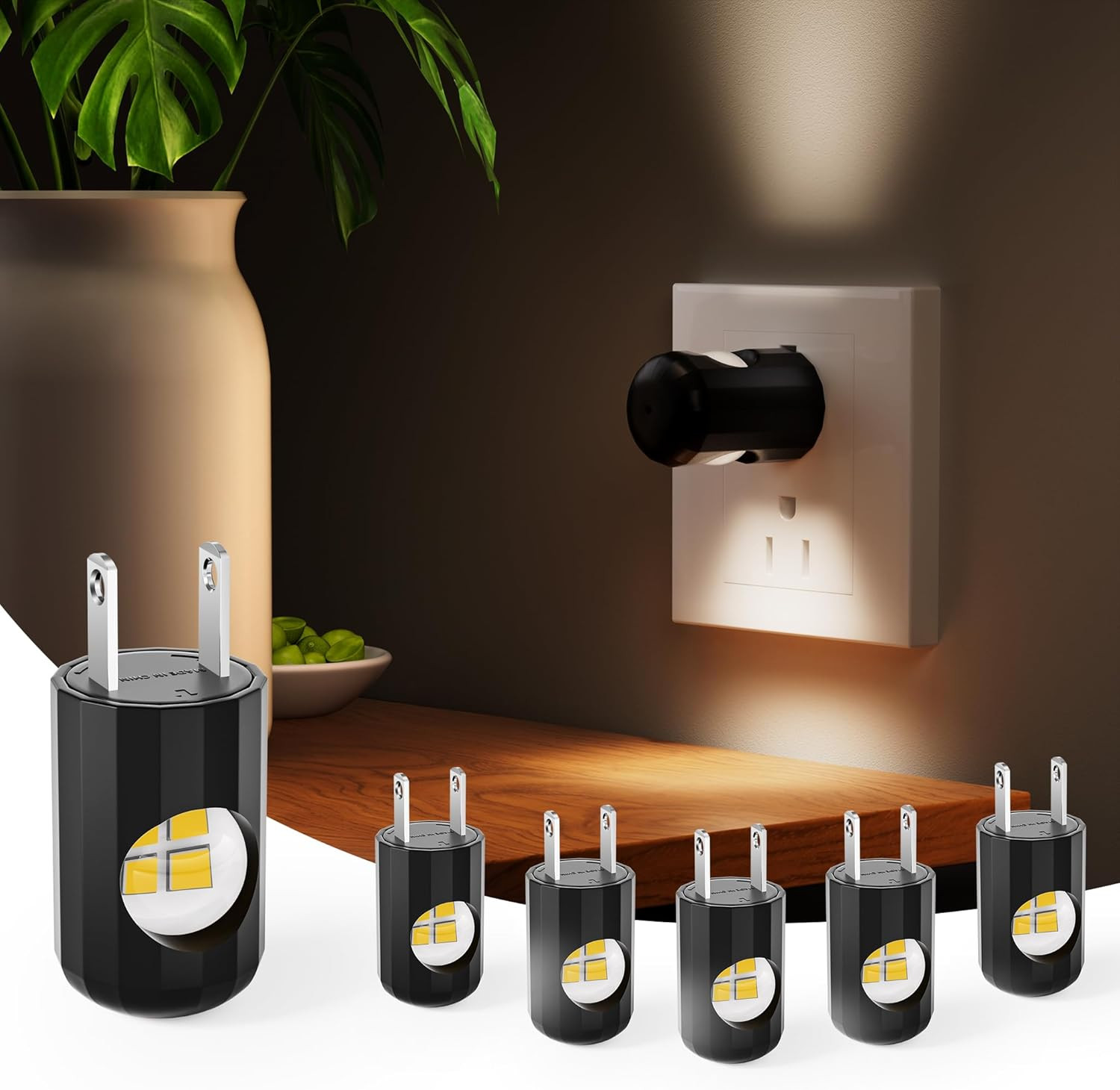 6 Pack LED Night Lights,Plug into Wall Night Light 3000K Soft White | Dusk to...
