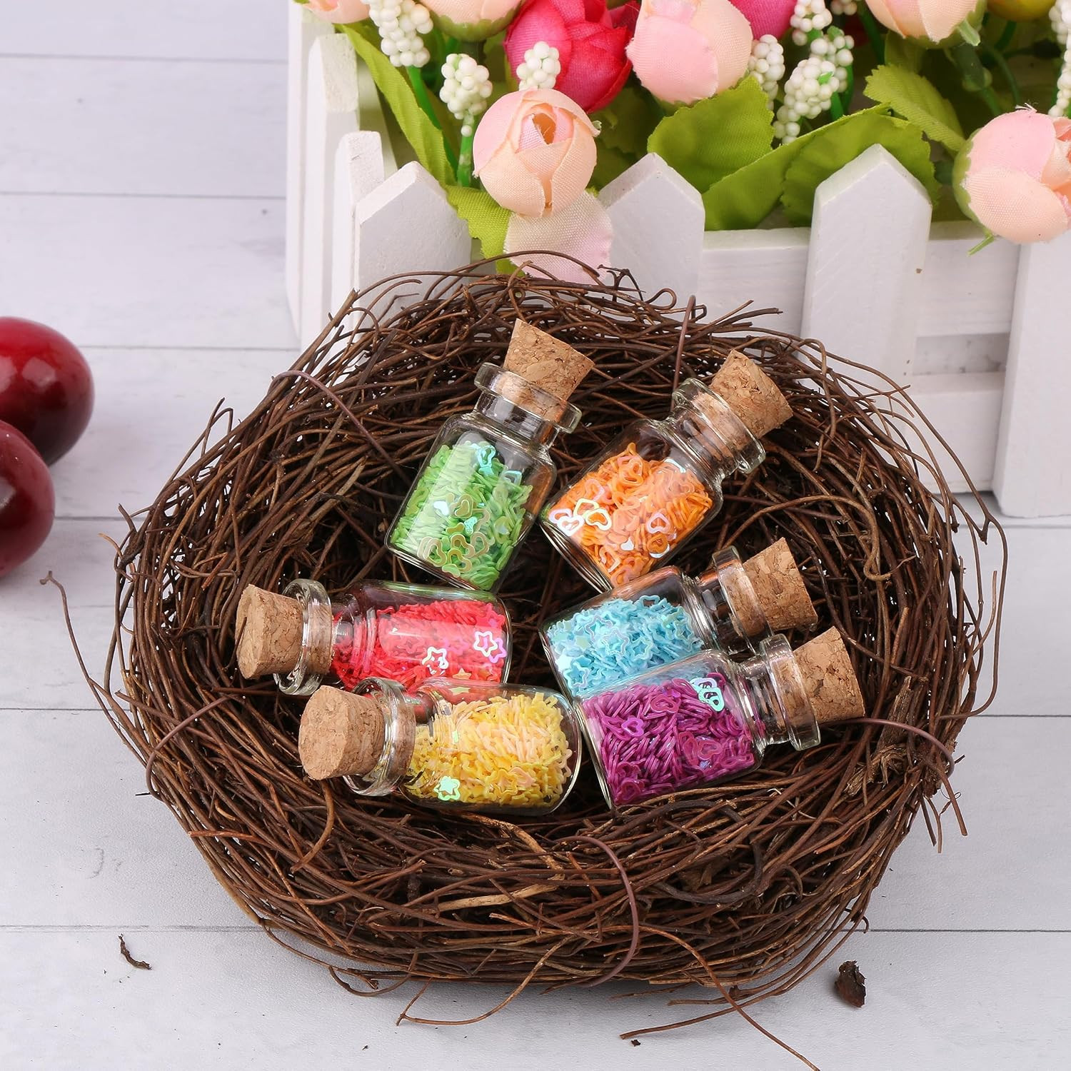 100Pcs Tiny Jars with Corks 3Ml Cute Little Bottles Cork Stoppers Small Clear Gl