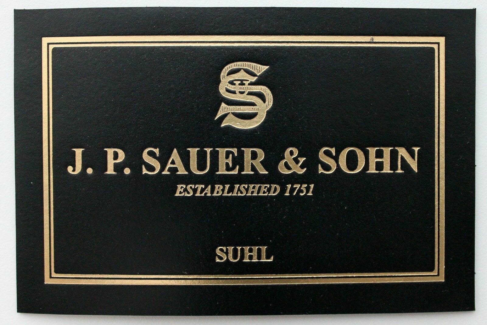 PISTOL GUN PRESENTATION CUSTOM DISPLAY CASE Small LABEL for SAUER & SON 38h 1913
