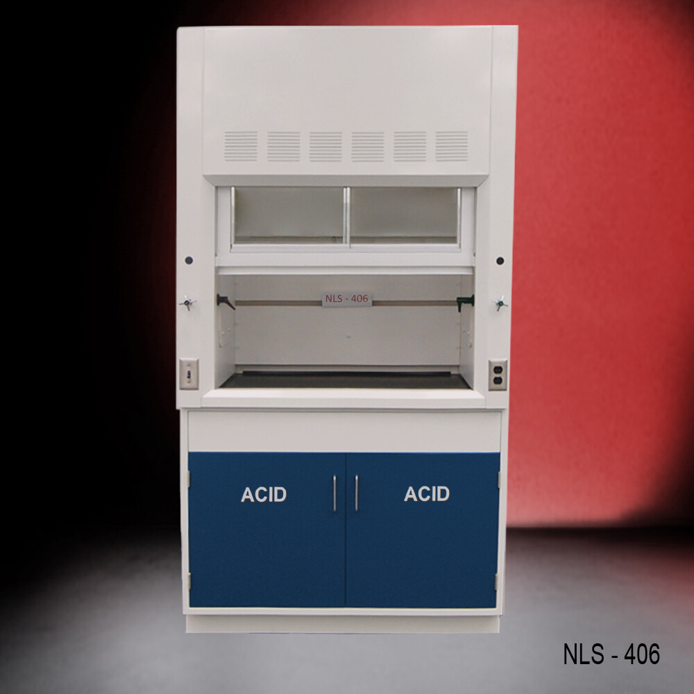 4' Laboratory Fume Hood / Work Surface & Acid Storage Cabinet / E2-088