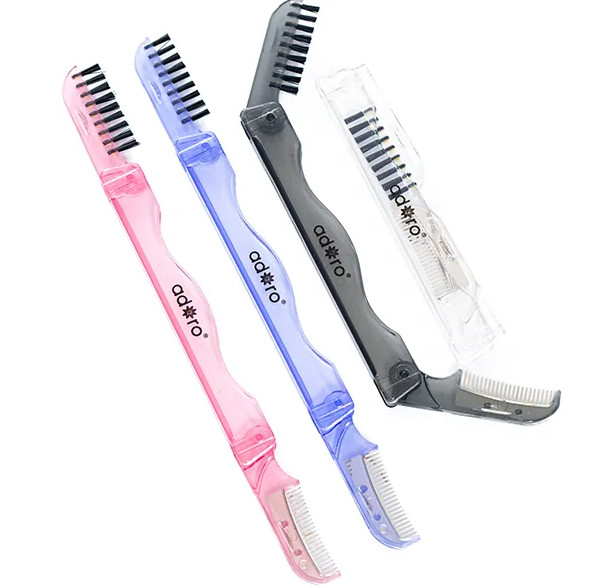 Adoro Folding Eyelash Comb & Eyebrow Brush Metal Teeth Eyelash Separator Mascara
