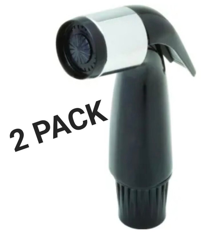 2 PACK Faucet Sprayer Black/Chrome Head Only SF1806