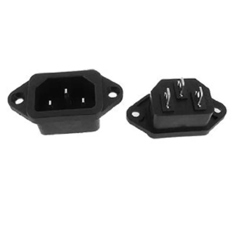 AC 120/250Volt 10A 3P IEC 320 C14 Plug Panel Mount Power Inlet Socket Receptacle