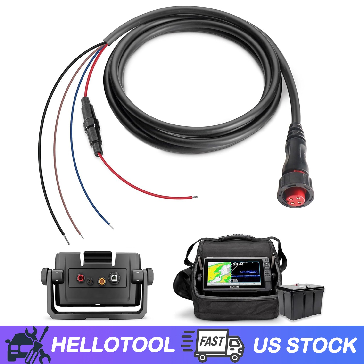 Power/Data Cable Threaded 4-Pin for Garmin Transducers echoMAP 010-12445-00