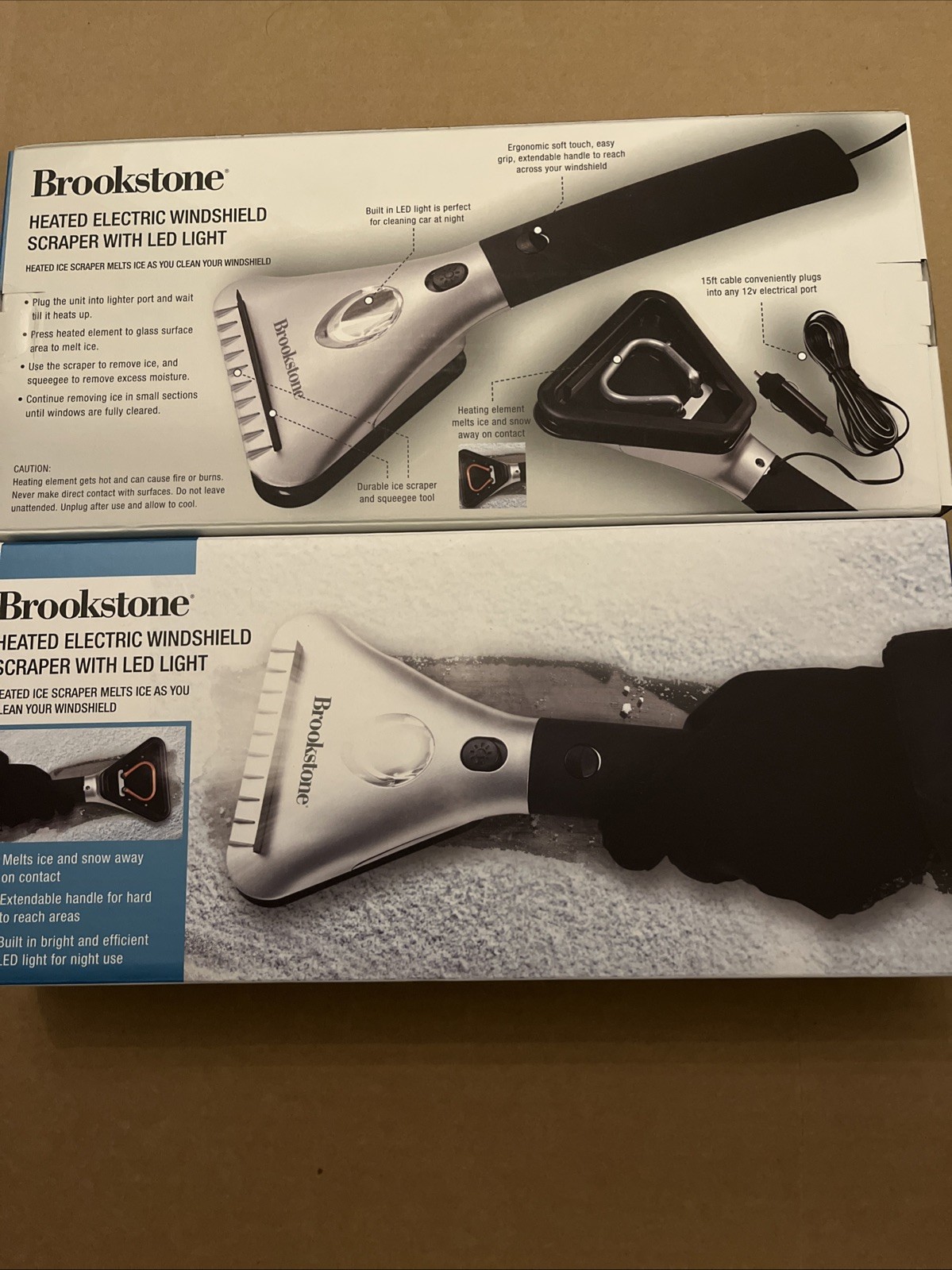 5, Brookstone Heated Electric Windshield ICE Scraper SEALED NIB